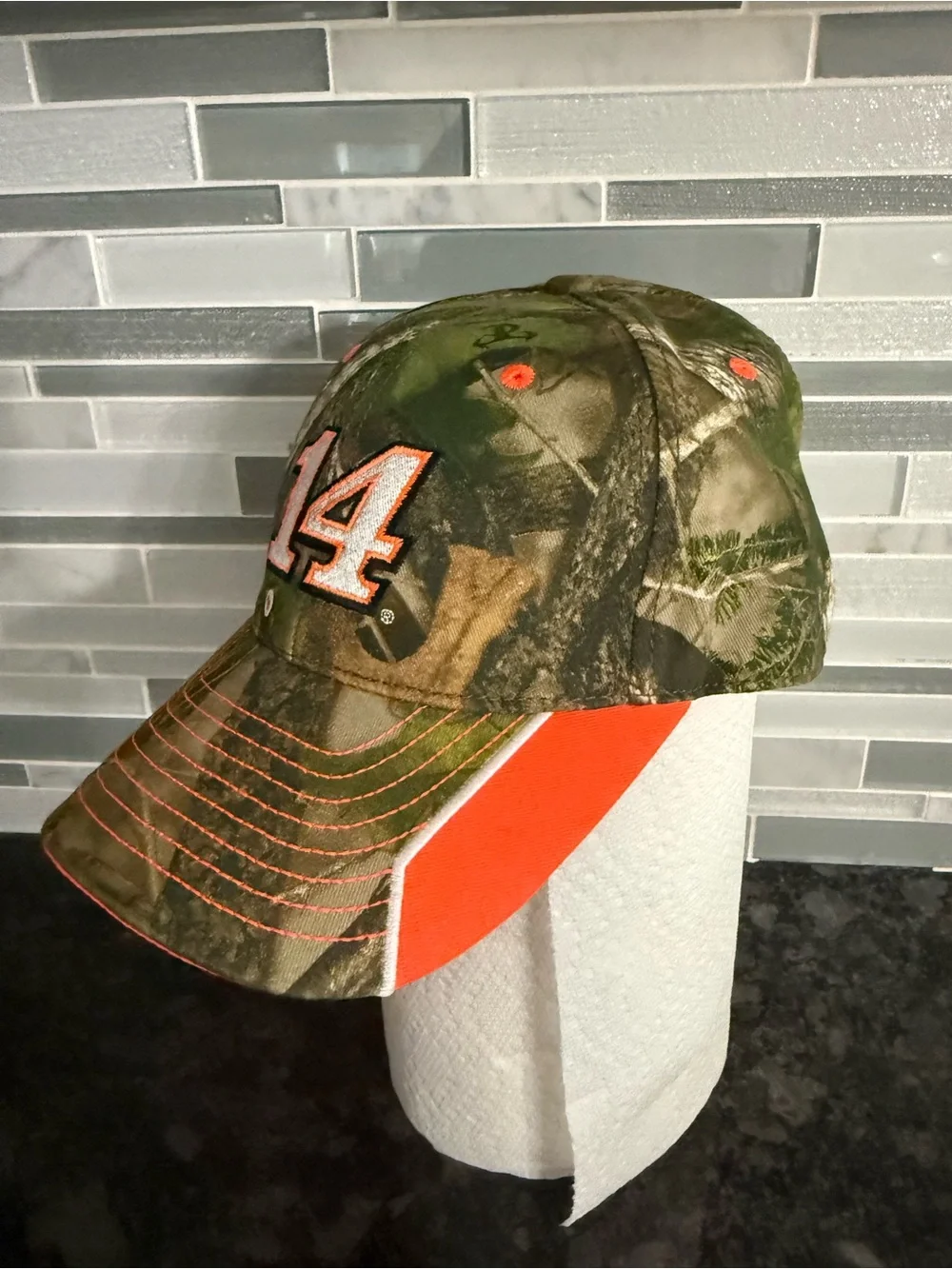 Nascar Camo Kids Cap with Orange Highlights